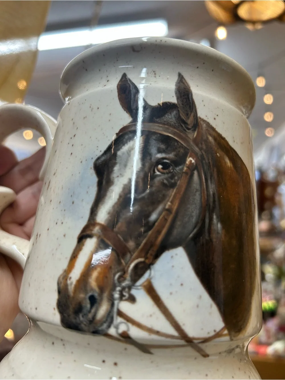 Horse Ceramic Coffee Cup Mug - Brown Horse on Cream